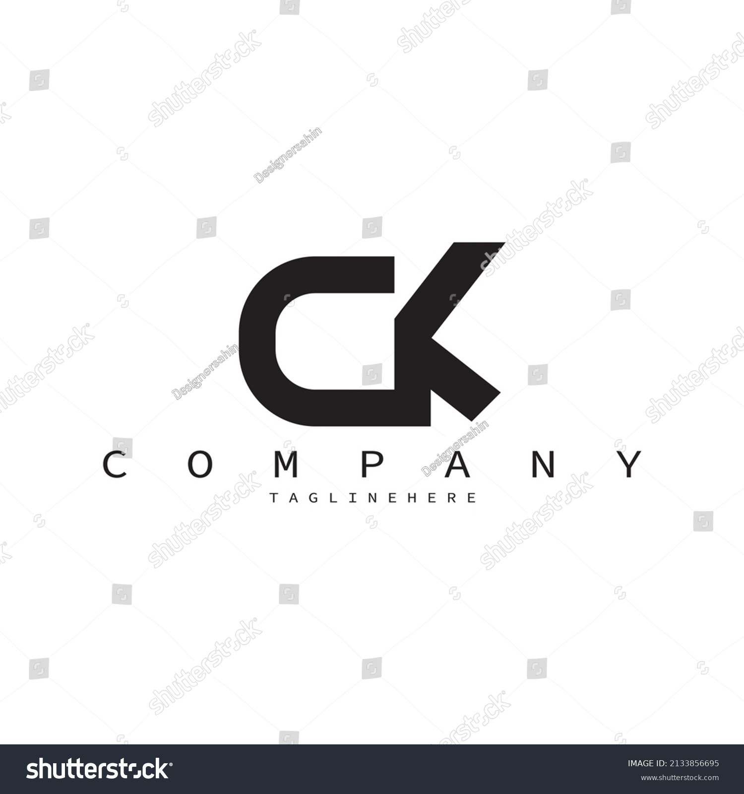 Creative letter CK logo design elements simple - Royalty Free Stock ...