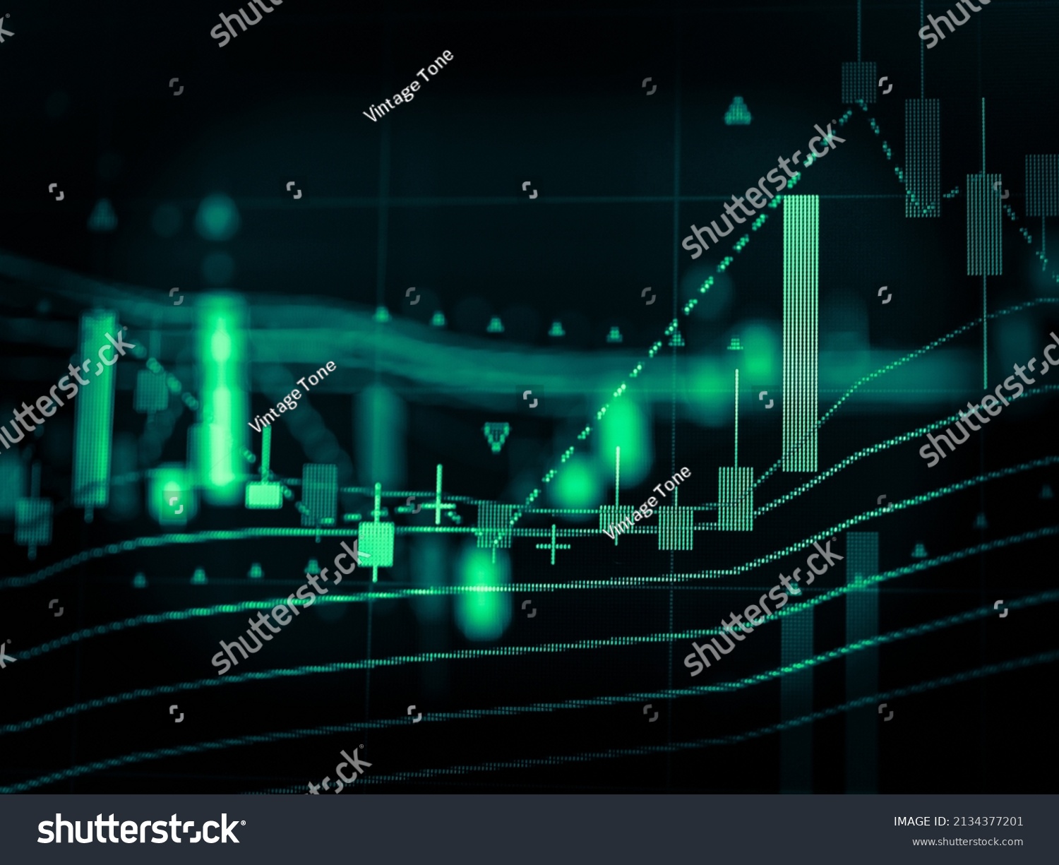 Candlestick graph chart of stock and forex market to represent the revenue growth. the stock market crashed from covid19 and war, and waiting for reverse trend to investing in growth stocks. #2134377201