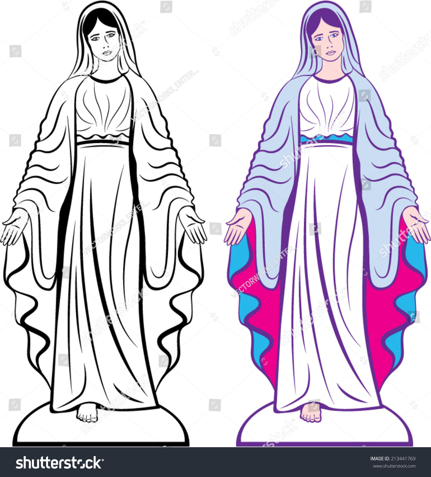 Holy Virgin Godmother vector - Royalty Free Stock Vector 213441769 ...