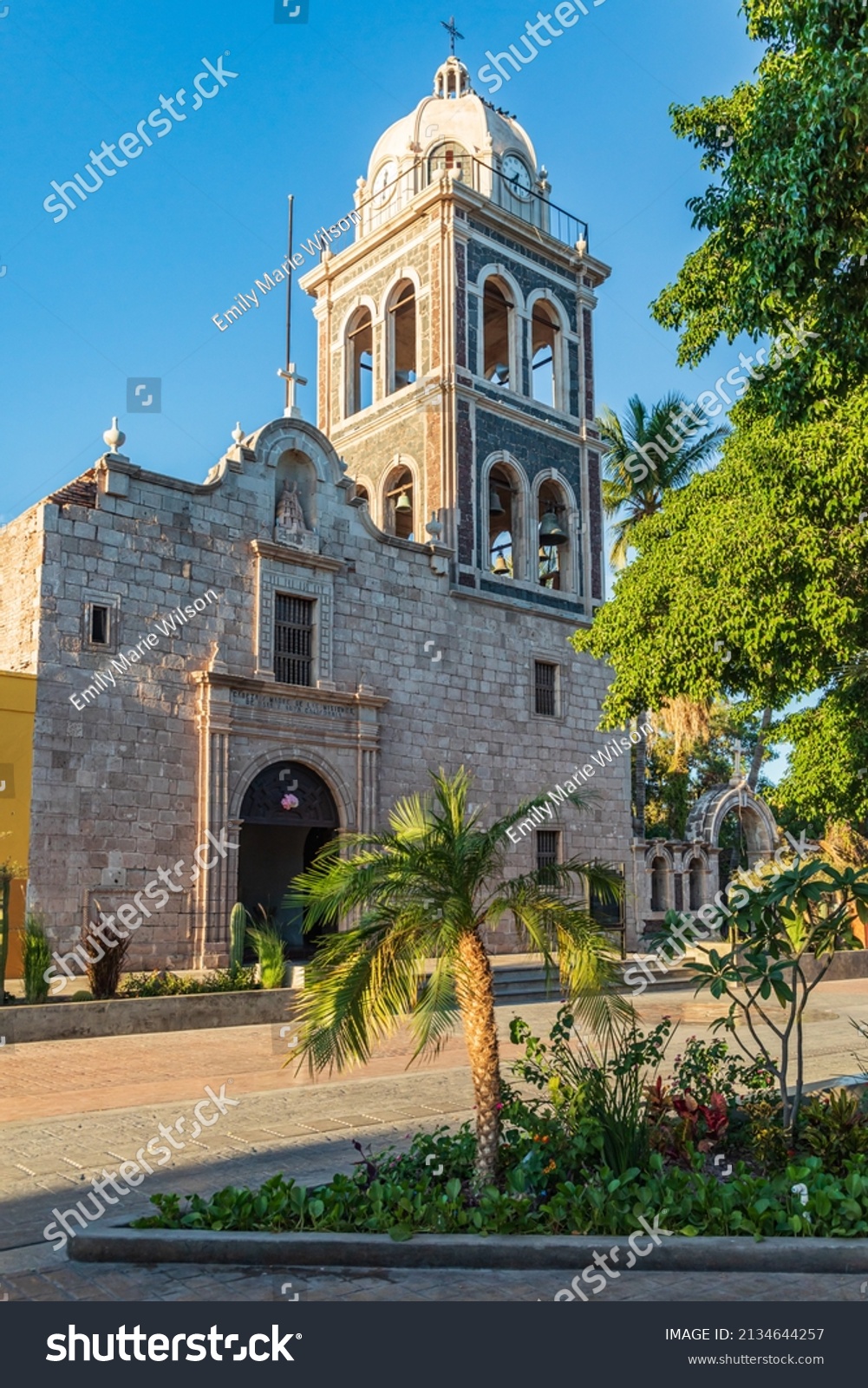 Loreto, Baja California Sur, Mexico. Bell tower on the Loreto Missioin church. #2134644257