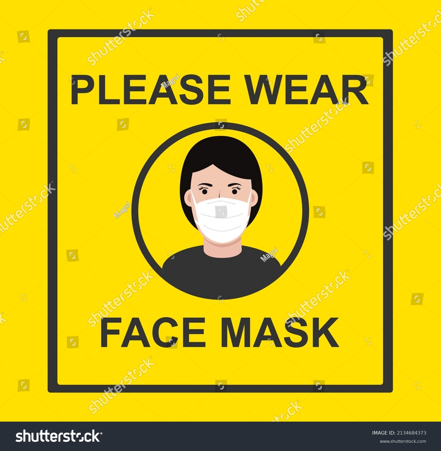 Please Wear a Mask Icon. Vector design - Royalty Free Stock Vector ...