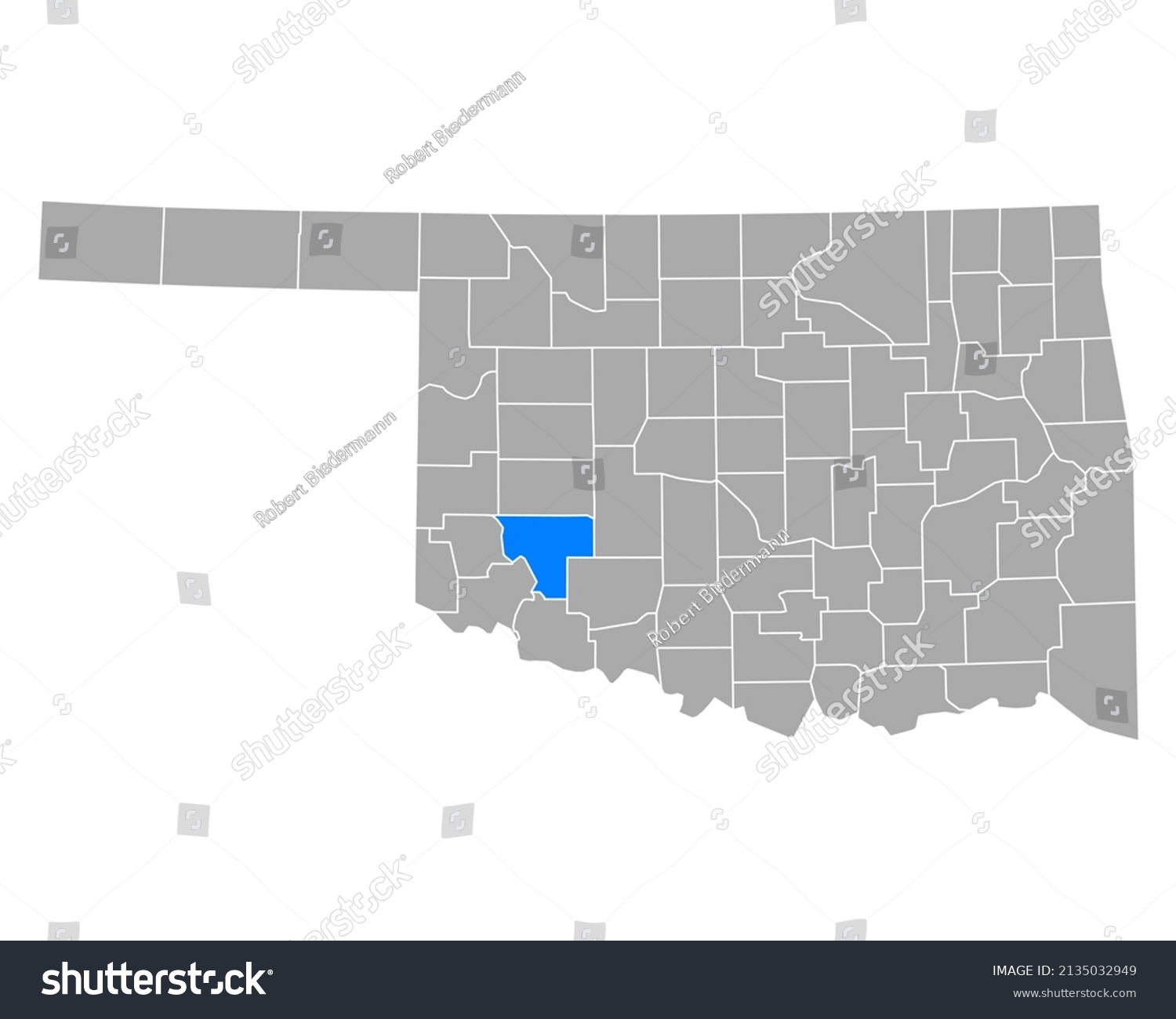 Map of Kiowa in Oklahoma on white - Royalty Free Stock Vector ...