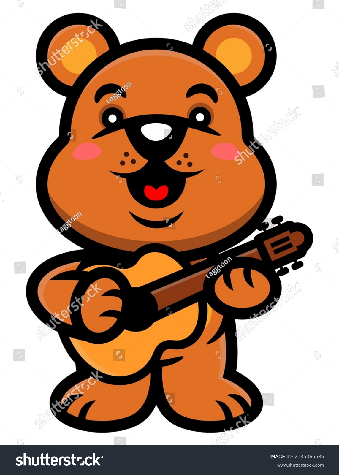 Cartoon illustration of Cute Teddy Bear singing - Royalty Free Stock ...