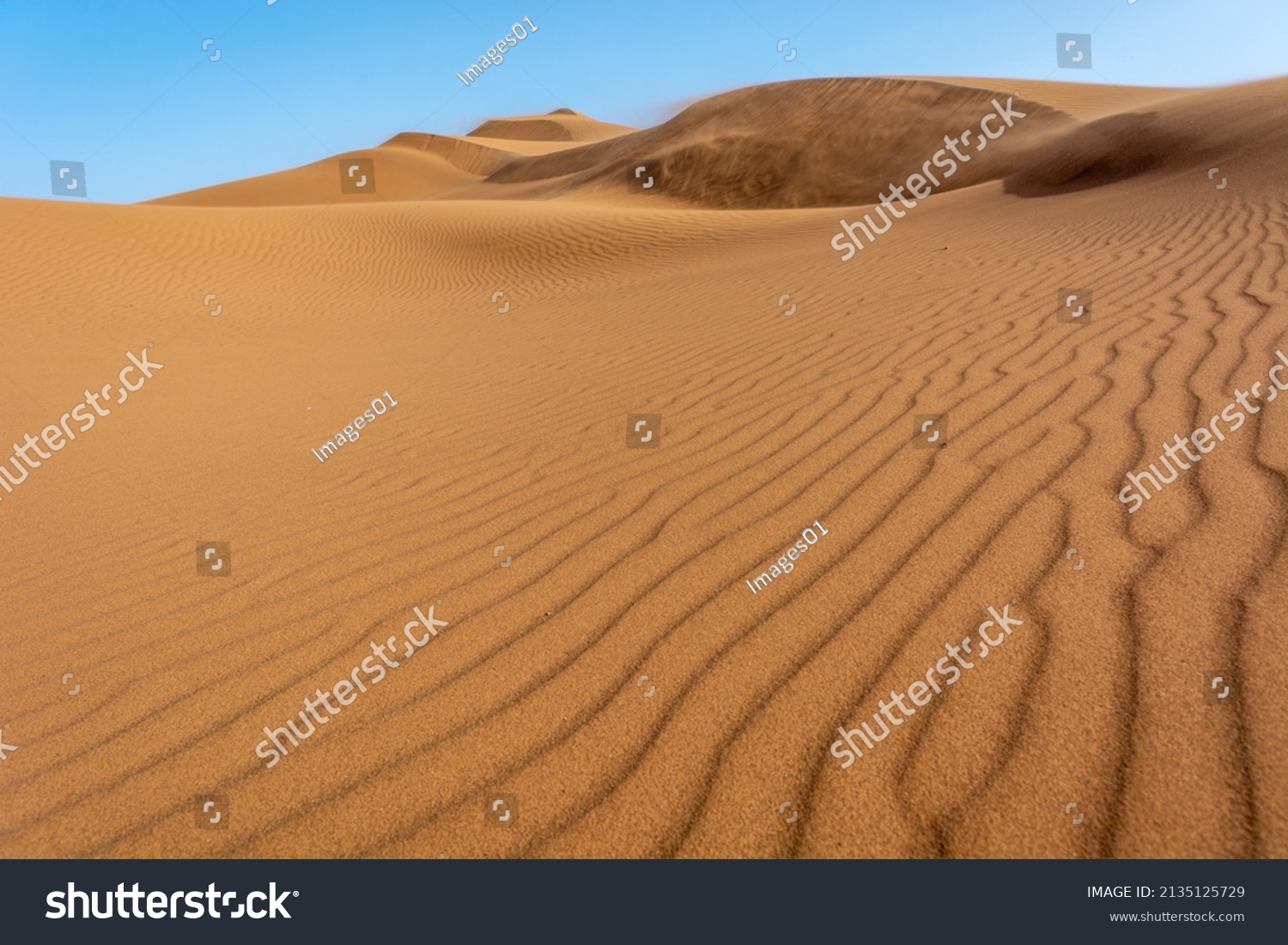 Erg Chebbi, sand desert of Merzouga, southeast of Morocco. Popular destination for travellers. Morocco. #2135125729