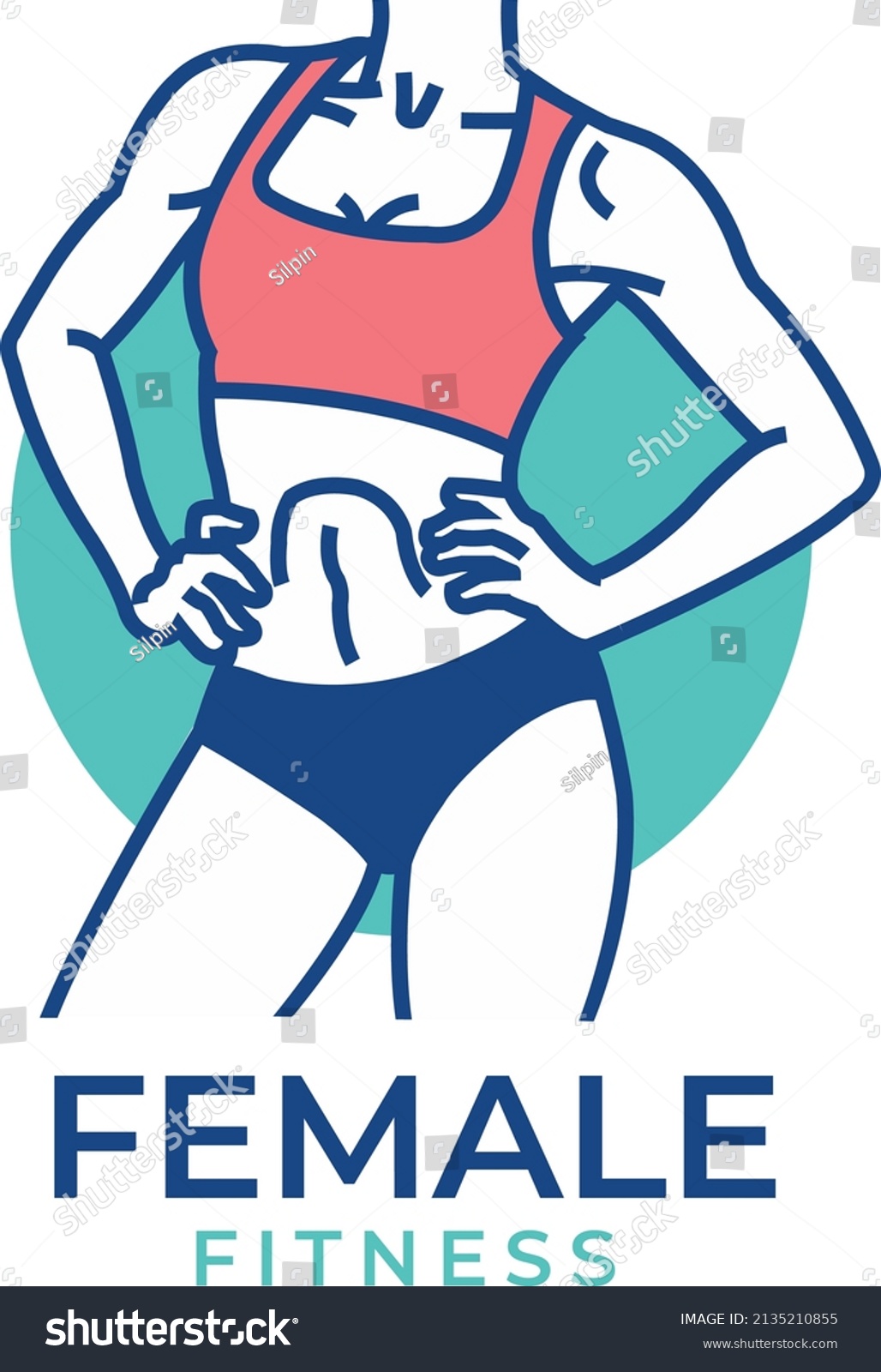 Female Fitness Beauty Model Logo Icon Royalty Free Stock Vector 2135210855 7386