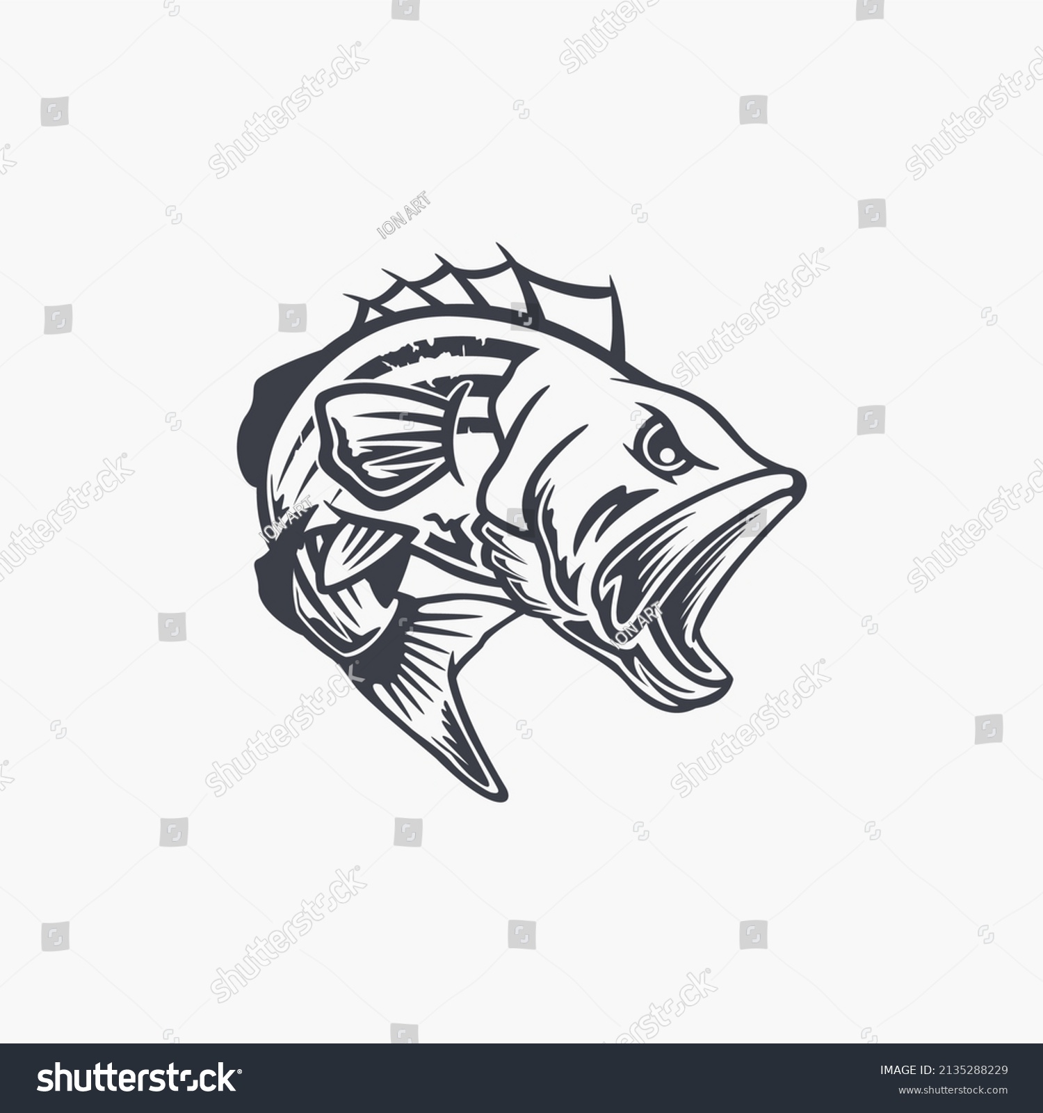 cool stripped bass vector logo - Royalty Free Stock Vector 2135288229 ...