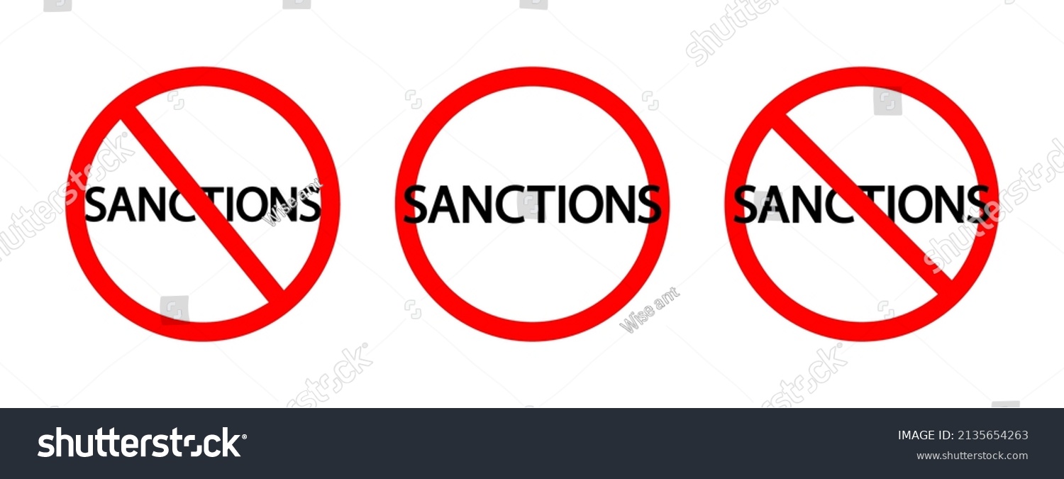 Sanction Signs. Sanctions And Ban For Russia. - Royalty Free Stock ...