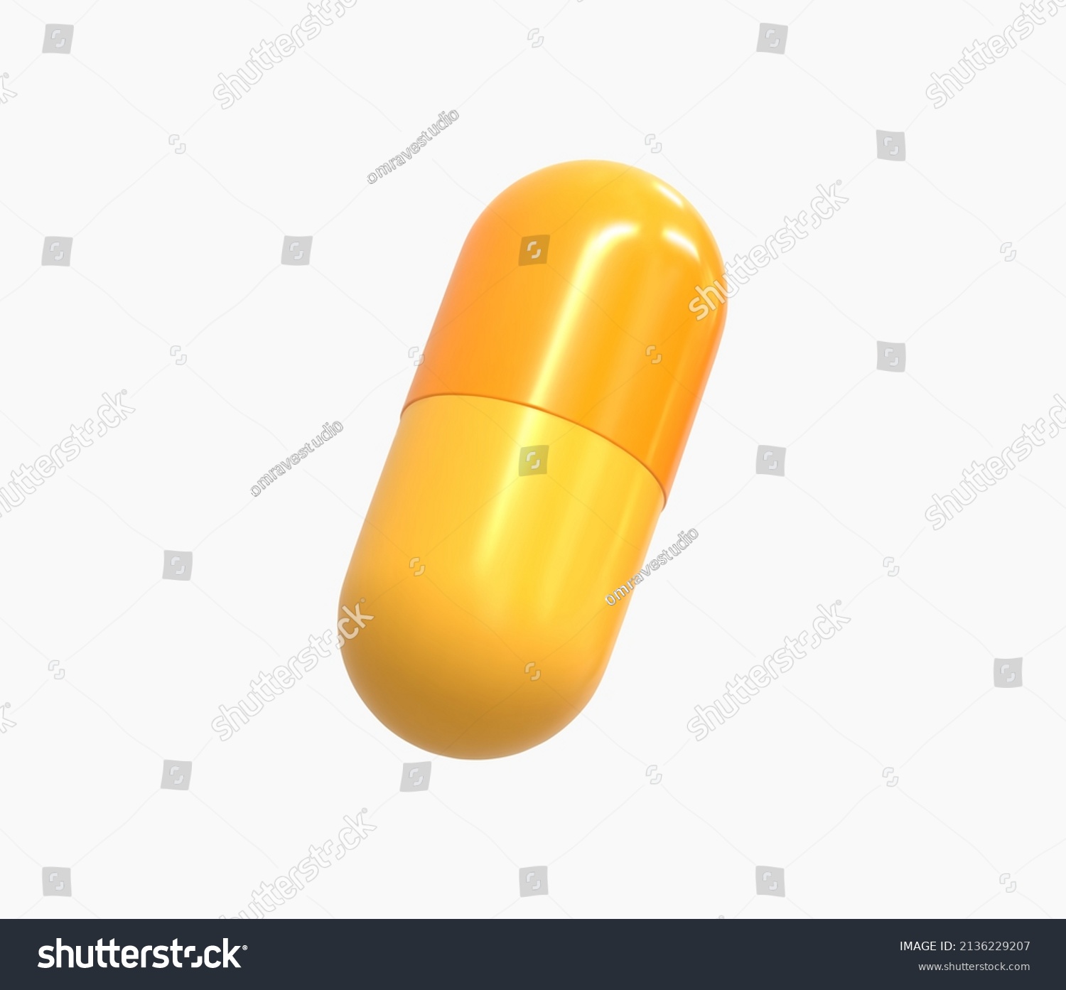 3D realistic medicinal capsule vector illustration #2136229207