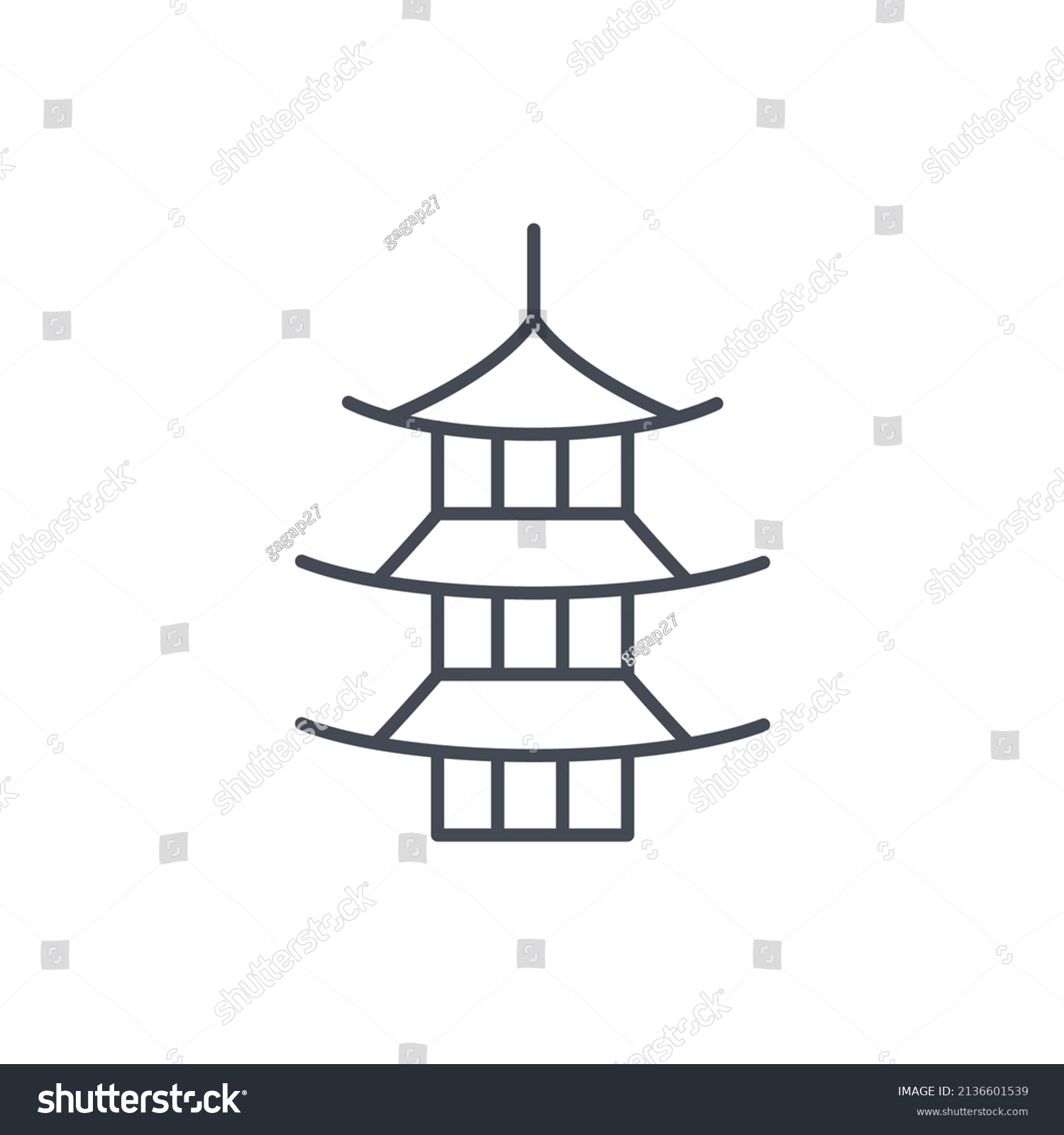 pagoda icons symbol vector elements for - Royalty Free Stock Vector ...