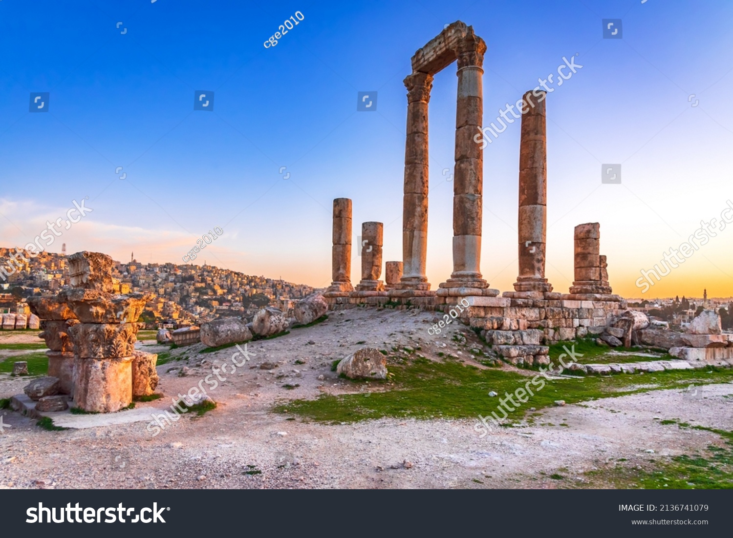 Amman, Jordan. The citadel and Temple of Hercules, Jabal al-Qal'a sunset light. #2136741079
