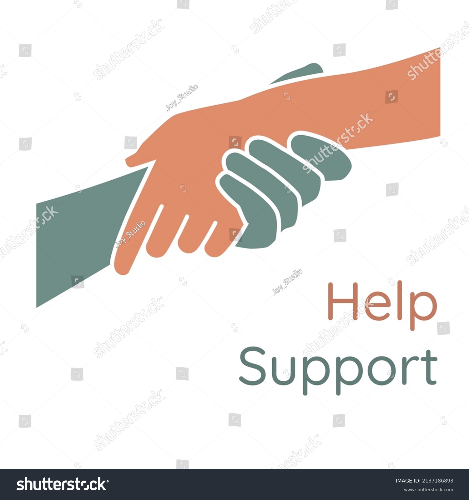 Helping hand concept. Gesture, sign of help and hope. Two hands taking each other. #2137186893