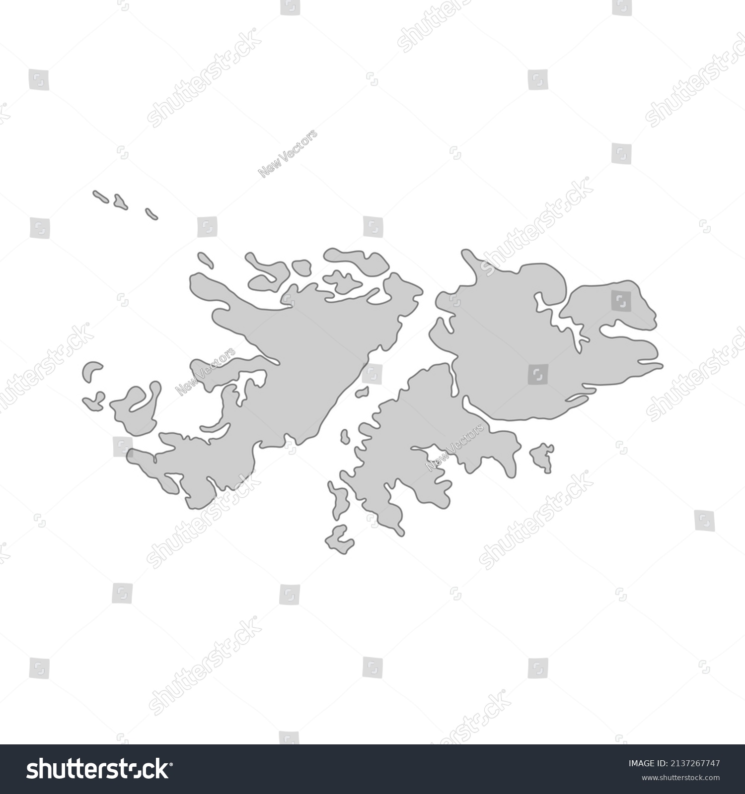 Outline Political Map Of The Falklands Islands. - Royalty Free Stock ...