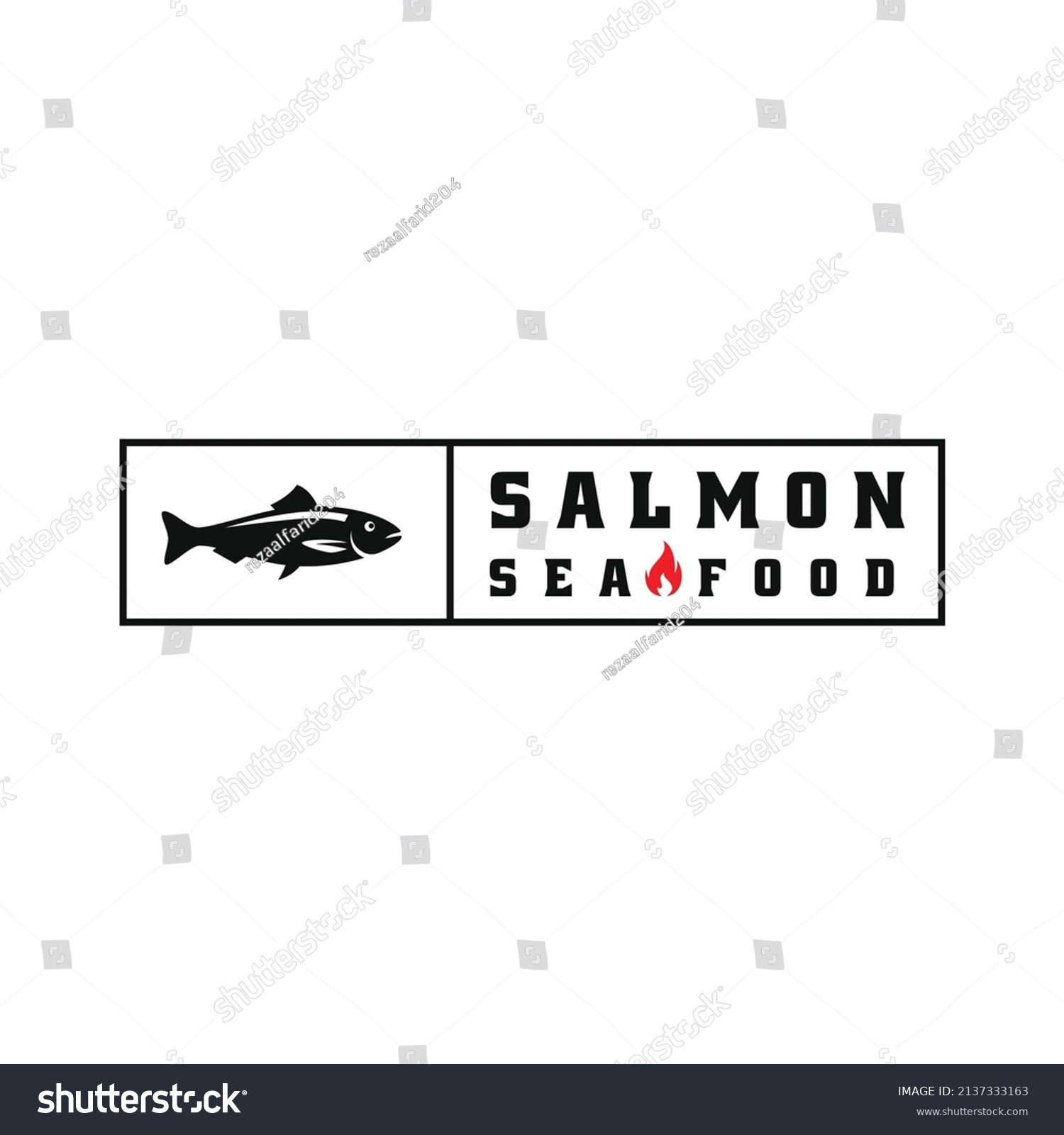 salmon logo design. logo template - Royalty Free Stock Vector ...