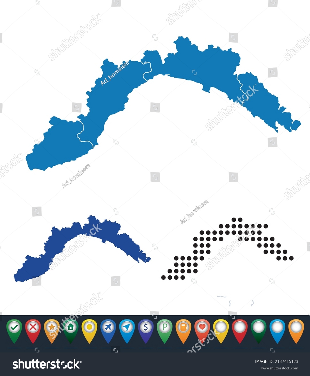 Set Maps Of Liguria Province Royalty Free Stock Vector 2137415123 6780