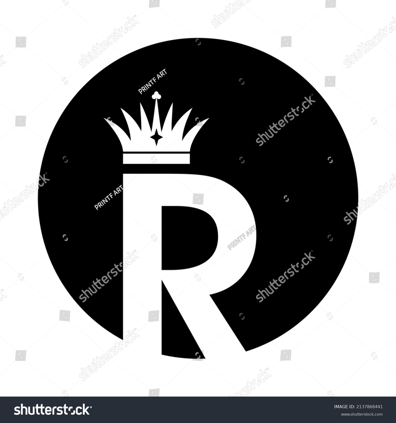 icon Capital letter R crown Logo Design With - Royalty Free Stock ...