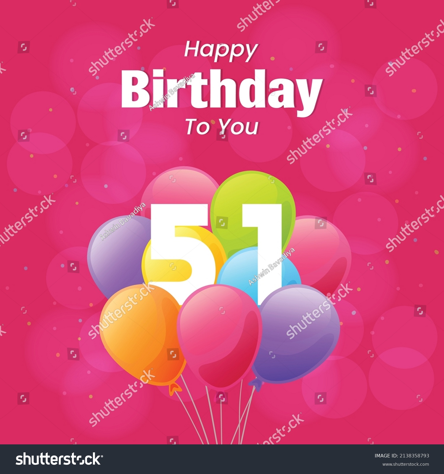 Happy 51st birthday, greeting card, vector - Royalty Free Stock Vector ...