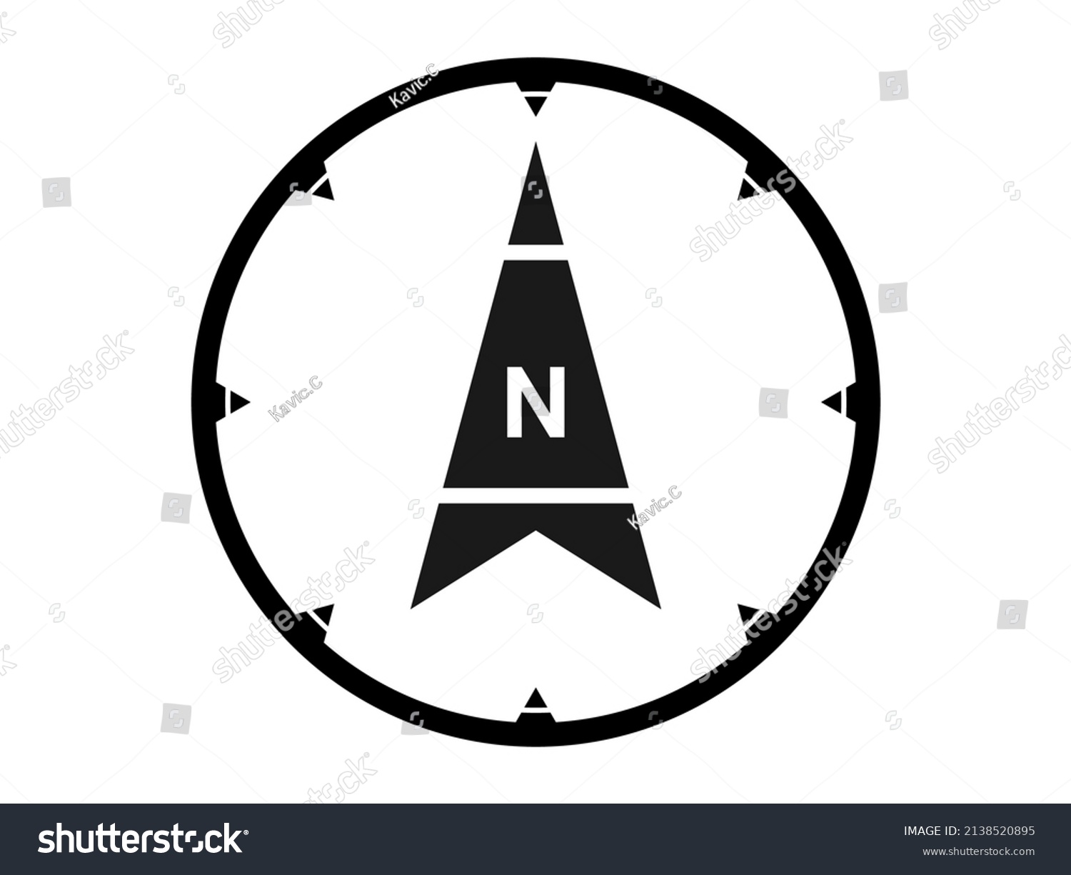 North Arrows Symbol. Compass Direction For Map. - Royalty Free Stock 