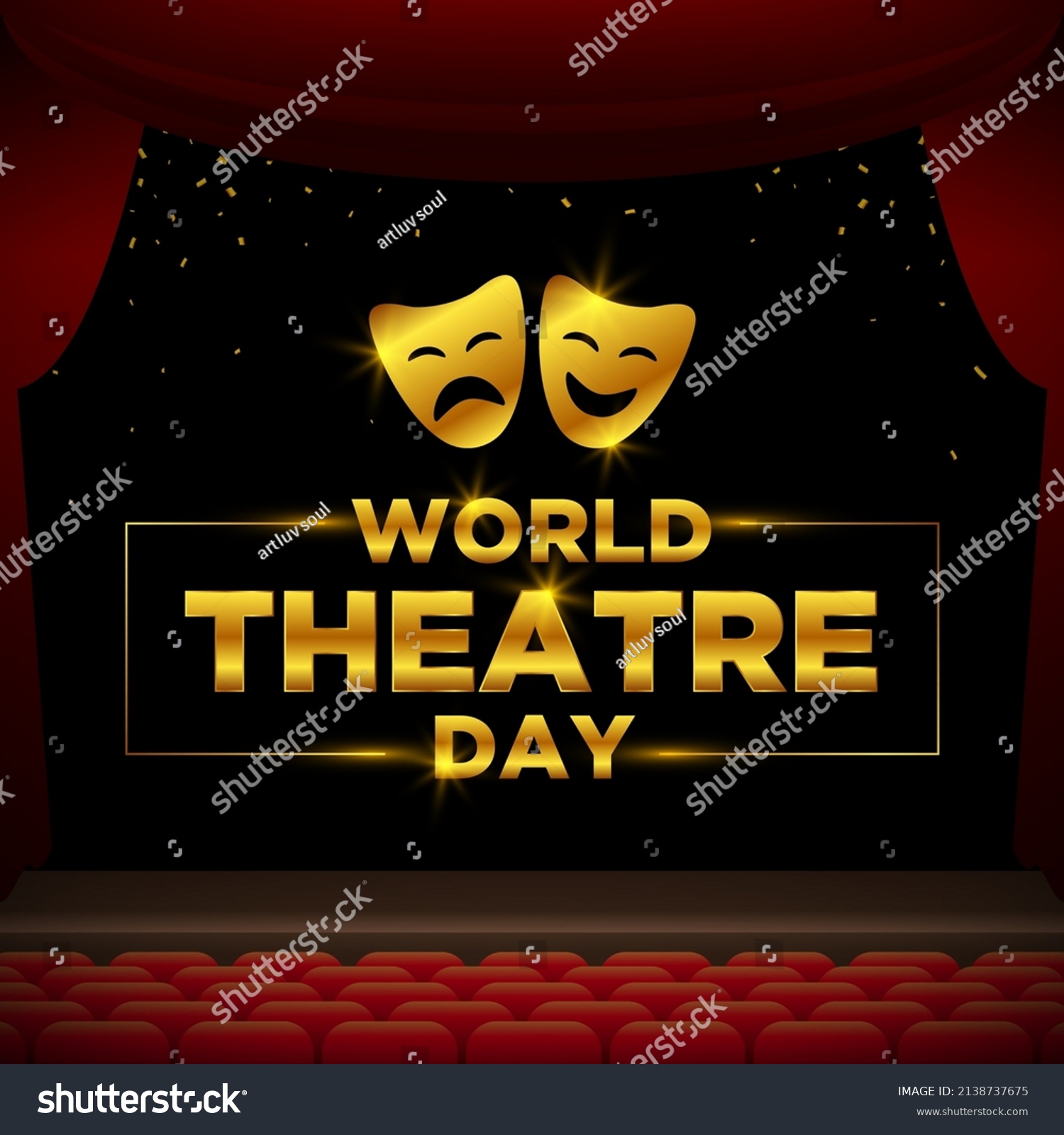 World Theatre Day, March 27, Concept Greeting - Royalty Free Stock ...