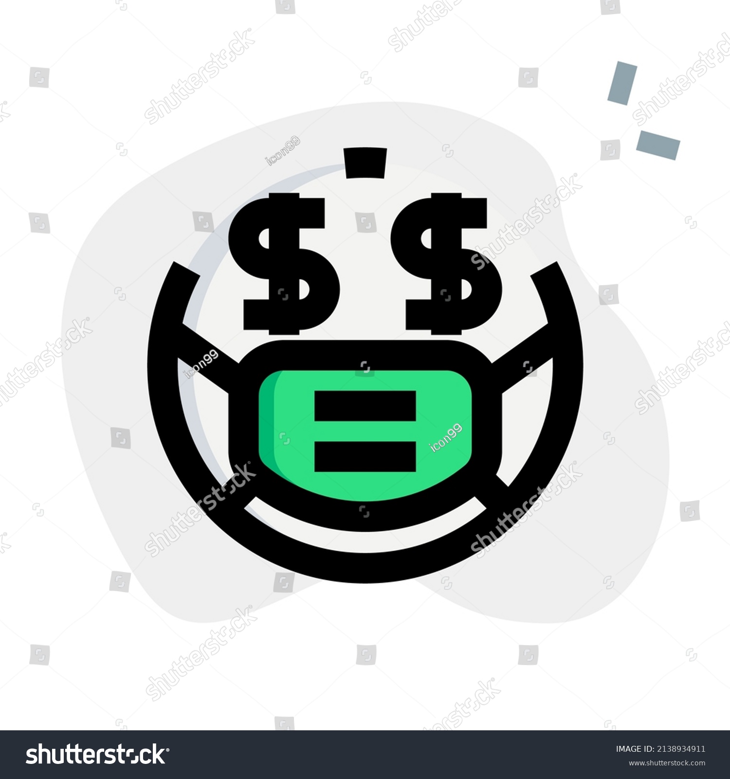 Greedy Or Dollar Eyes Emoji Wearing The Mask Royalty Free Stock Vector 2138934911