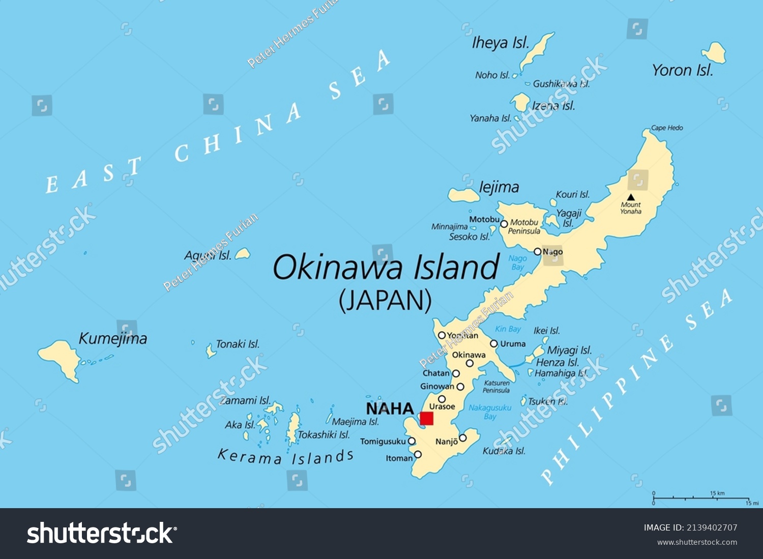 Okinawa Islands, political map. Island group in - Royalty Free Stock ...