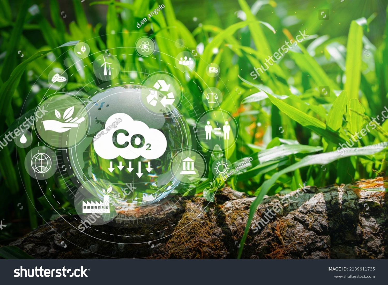 Developing sustainable CO2 concepts and renewable energy businesses An environmentally friendly approach using renewable energy and can limit climate change, climate, global warming #2139611735