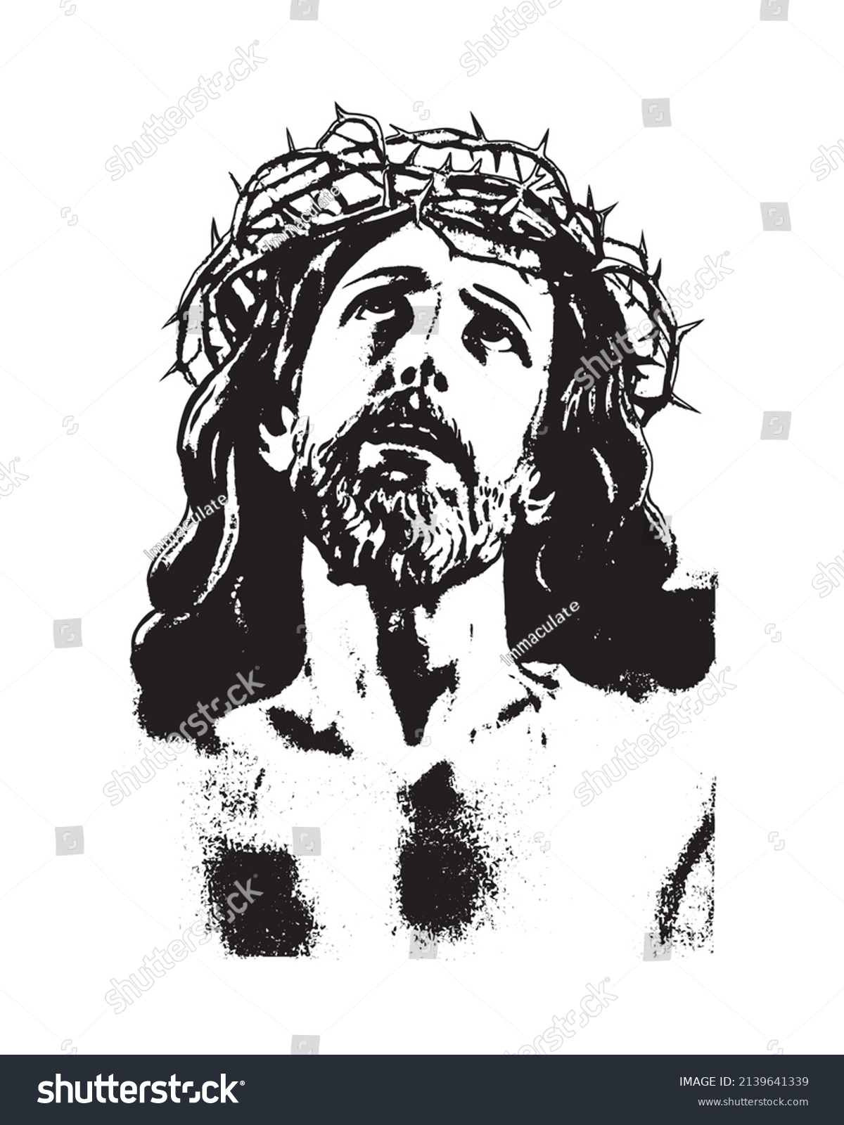 Jesus Christ crown of throne heads Illustration - Royalty Free Stock ...