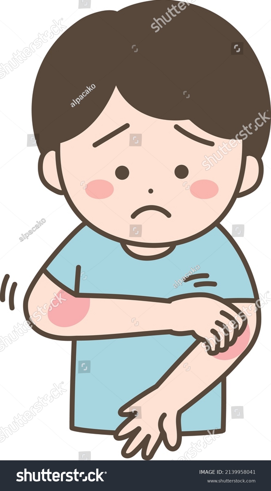 Illustration of a boy with his arms - Royalty Free Stock Vector ...