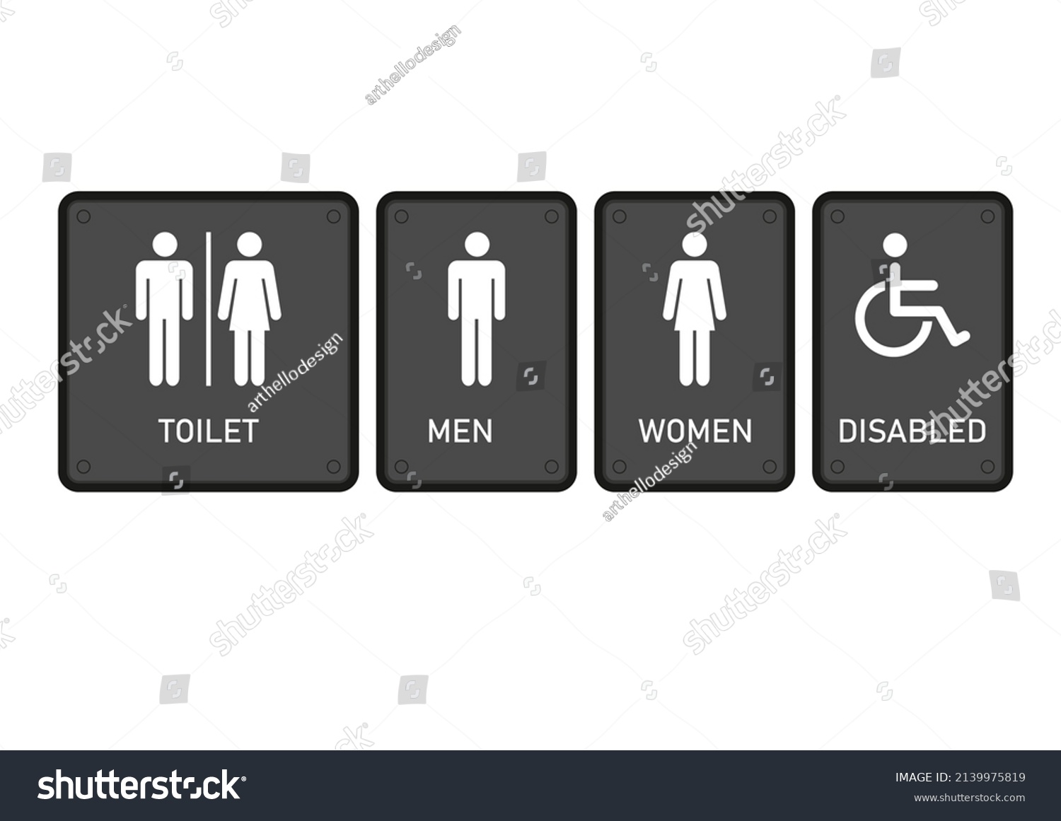 Restroom Signs Set Vector Illustration Royalty Free Stock Vector 2139975819 1232