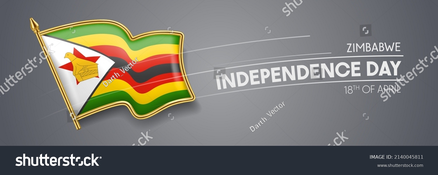 Zimbabwe independence day vector banner, - Royalty Free Stock Vector ...