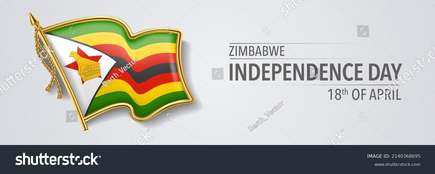 Zimbabwe happy independence day greeting card, - Royalty Free Stock ...