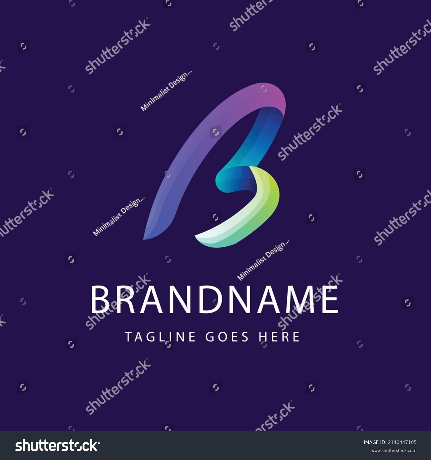 Gradient B Letter Logo Template - Royalty Free Stock Vector 2140447105 ...