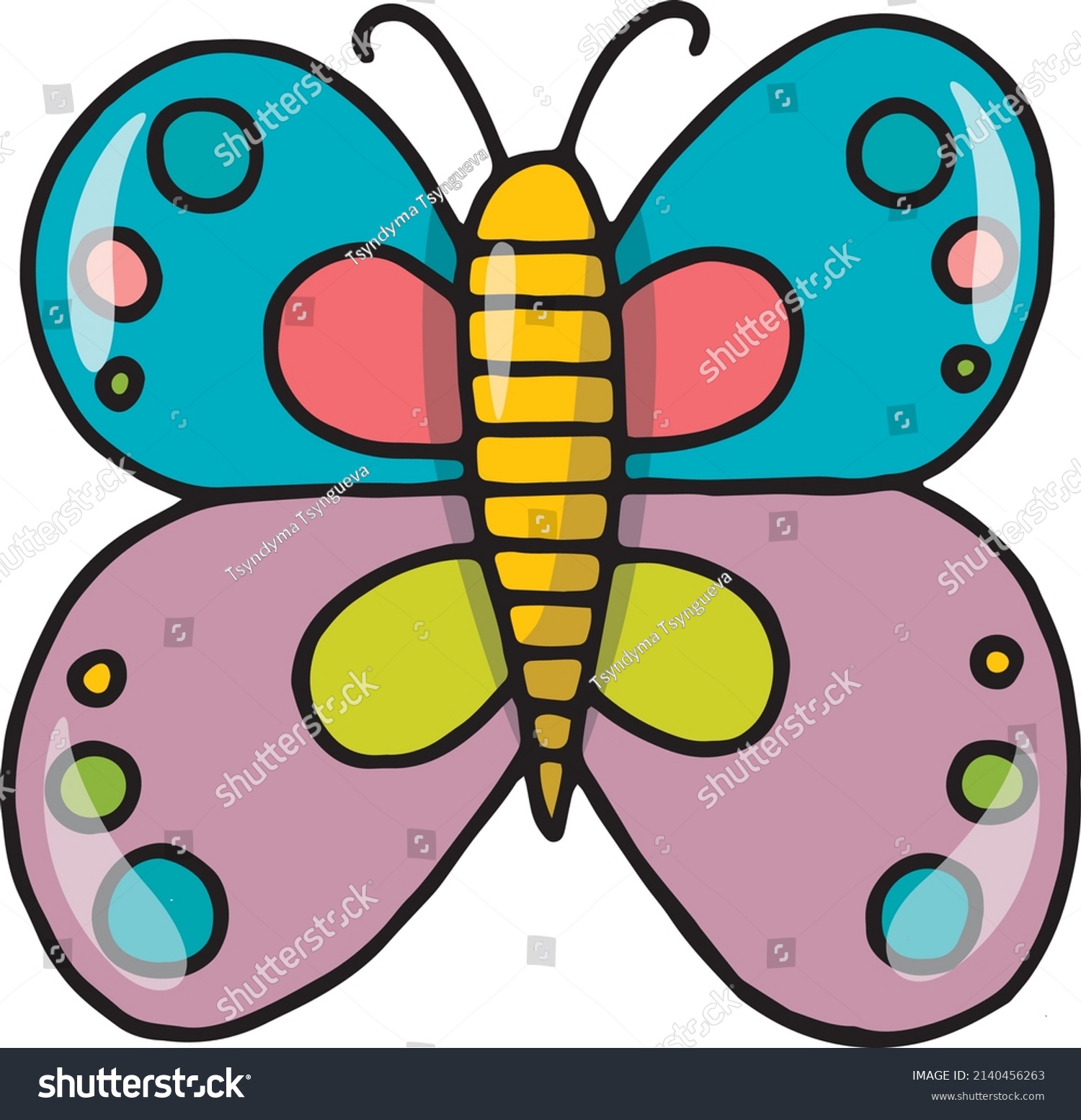 Hand Drawn Butterfly Vector Illustrations In Royalty Free Stock Vector 2140456263