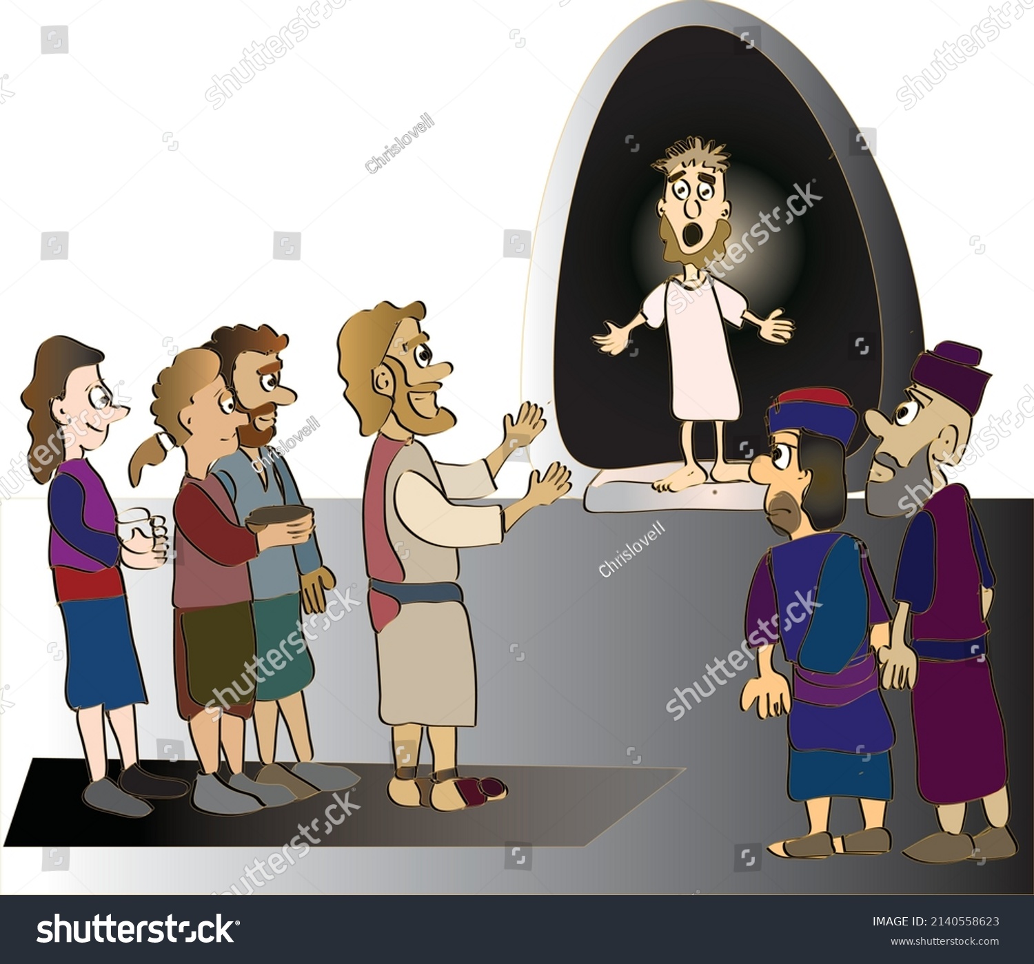 Cartoon vector Jesus and Lazarus - Royalty Free Stock Vector 2140558623 ...