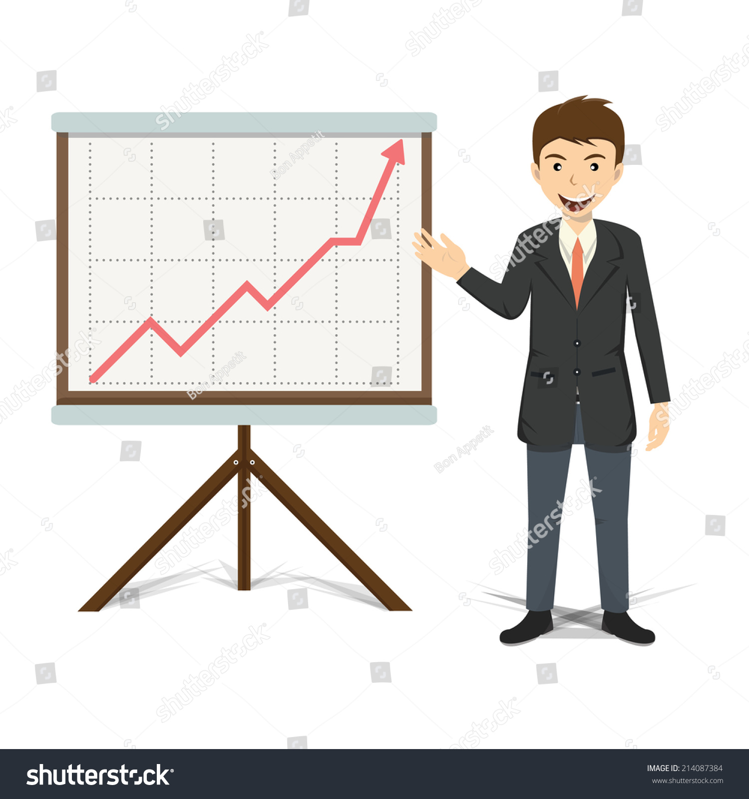 Businessman Present Growing Business Vector Royalty Free Stock Vector 214087384 3452