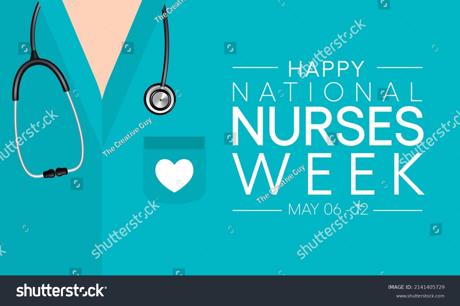 National Nurses Week is observed in United states form 6th to 12th May of each year, to mark the contributions that nurses make to society. Vector illustration #2141405729