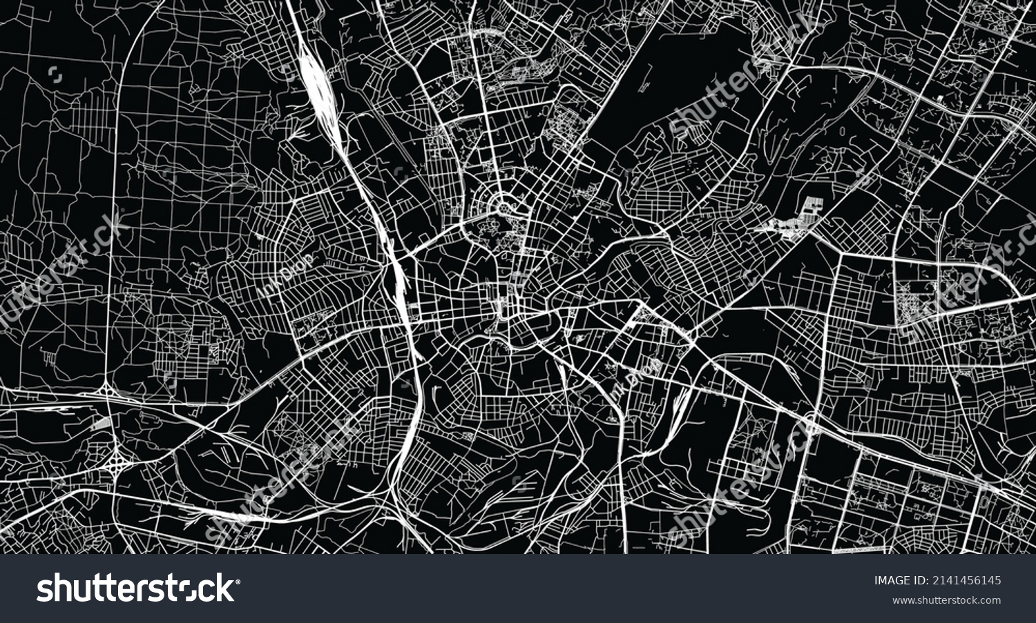 Urban vector city map of Kharkiv, Ukraine, - Royalty Free Stock Vector ...