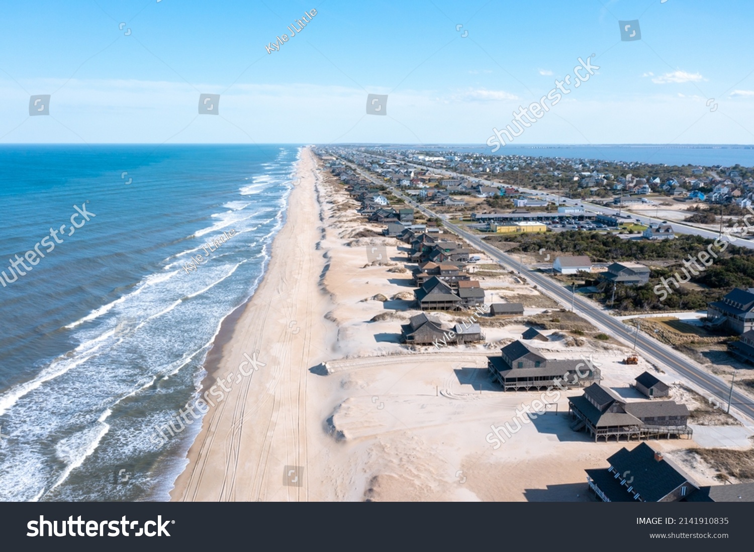 Aerial view of Nags Head Looking south #2141910835