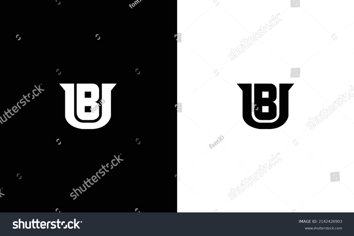 Ub Bu Abstract Vector Logo Monogram Template Royalty Free Stock