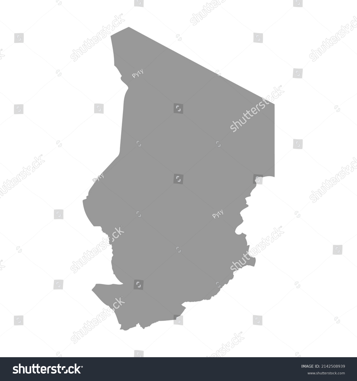 Chad Vector Country Map Silhouette Royalty Free Stock Vector