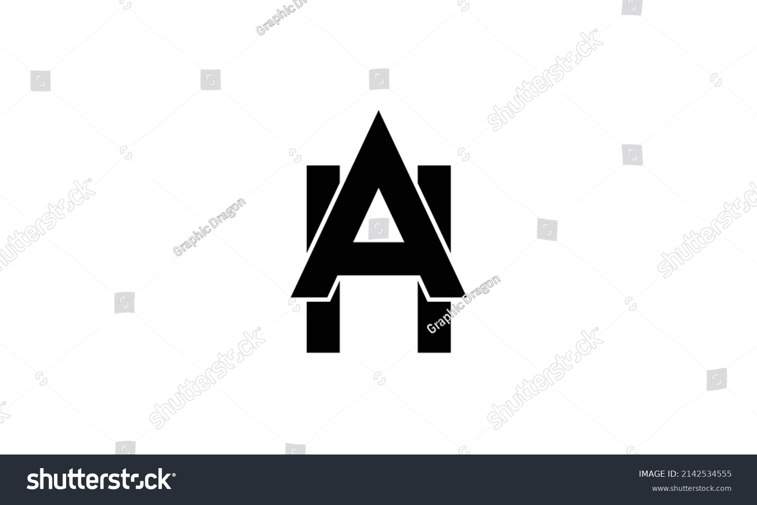 Alphabet letters Initials Monogram logo HA, AH, - Royalty Free Stock ...