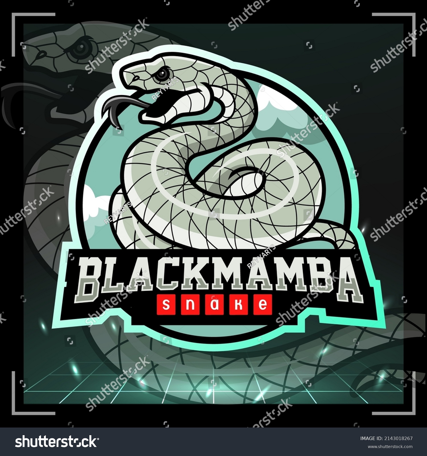 Black mamba snake mascot. esport logo design - Royalty Free Stock ...