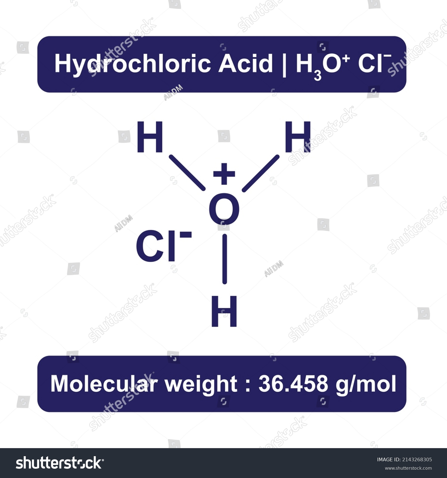 Hydrochloric Acid Chemical Structure Vector Royalty Free Stock Vector Avopix Com