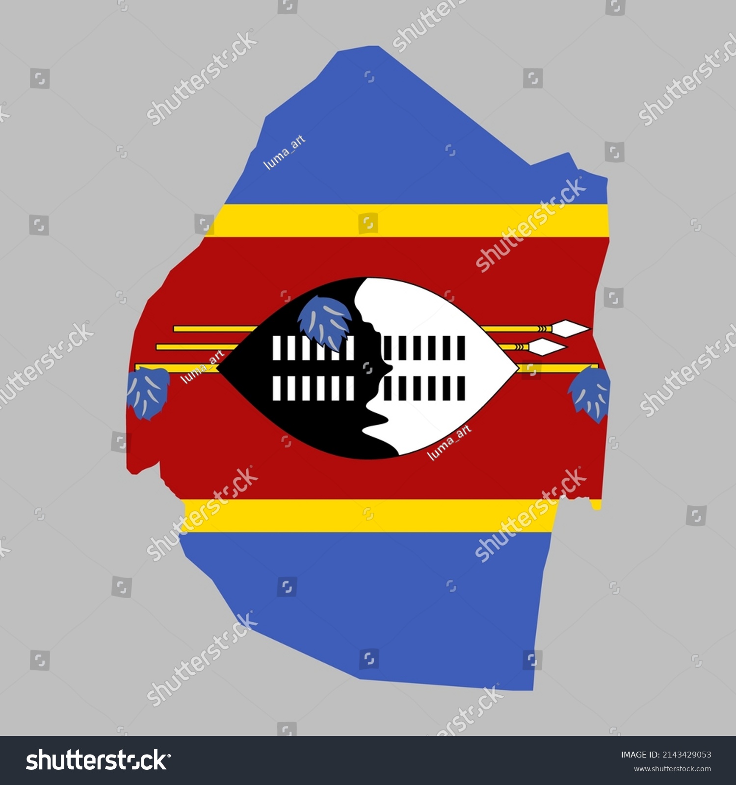 Swaziland Flag Inside The Eswatini Map Borders Royalty Free Stock Vector 2143429053 6385