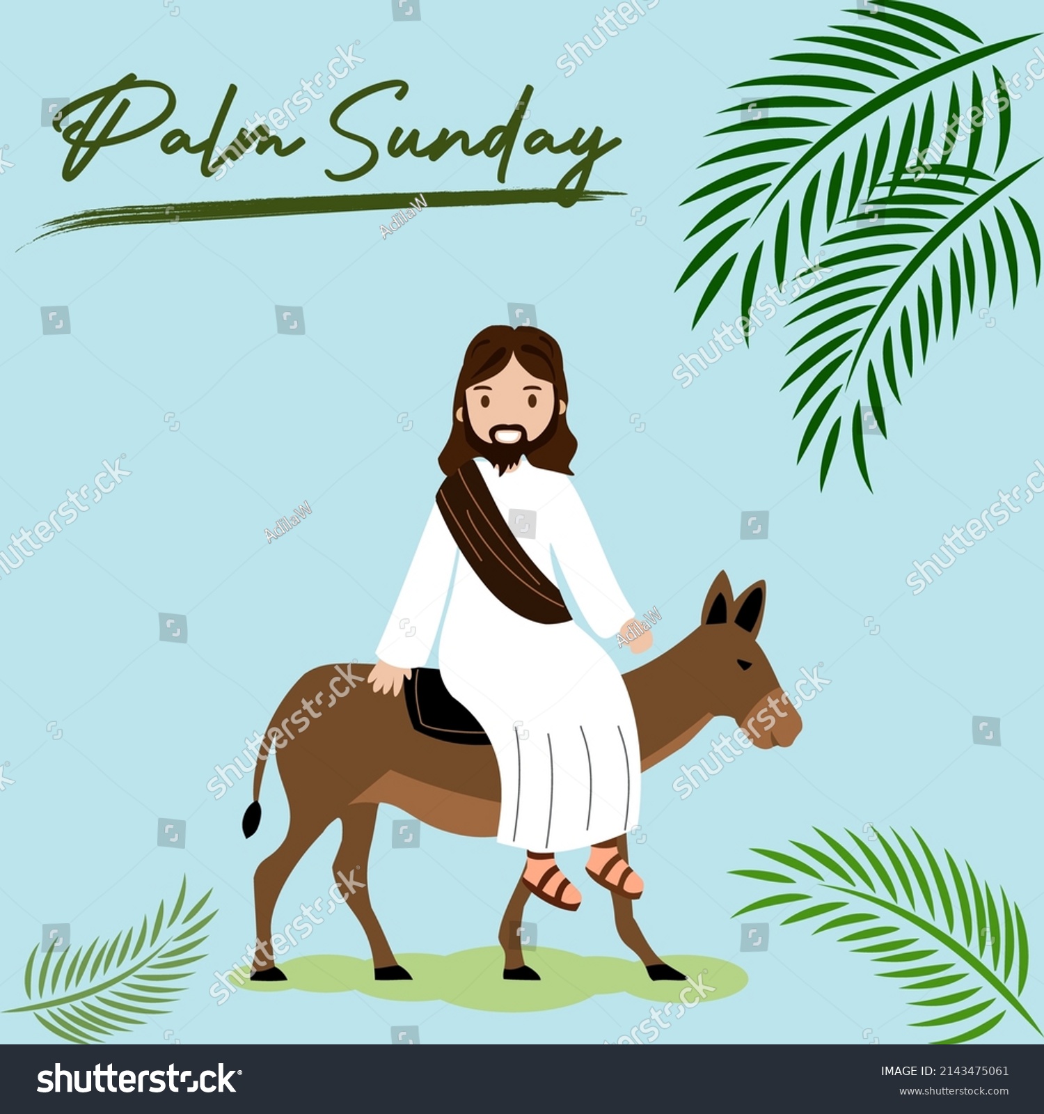 Palm Sunday - greeting banner template for - Royalty Free Stock Vector ...