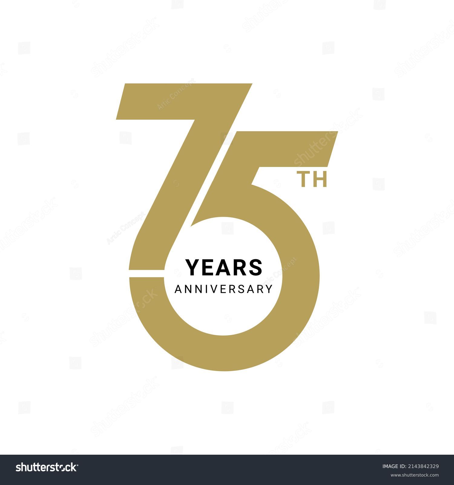 75 Year Anniversary Logo, Vector Template Design - Royalty Free Stock ...