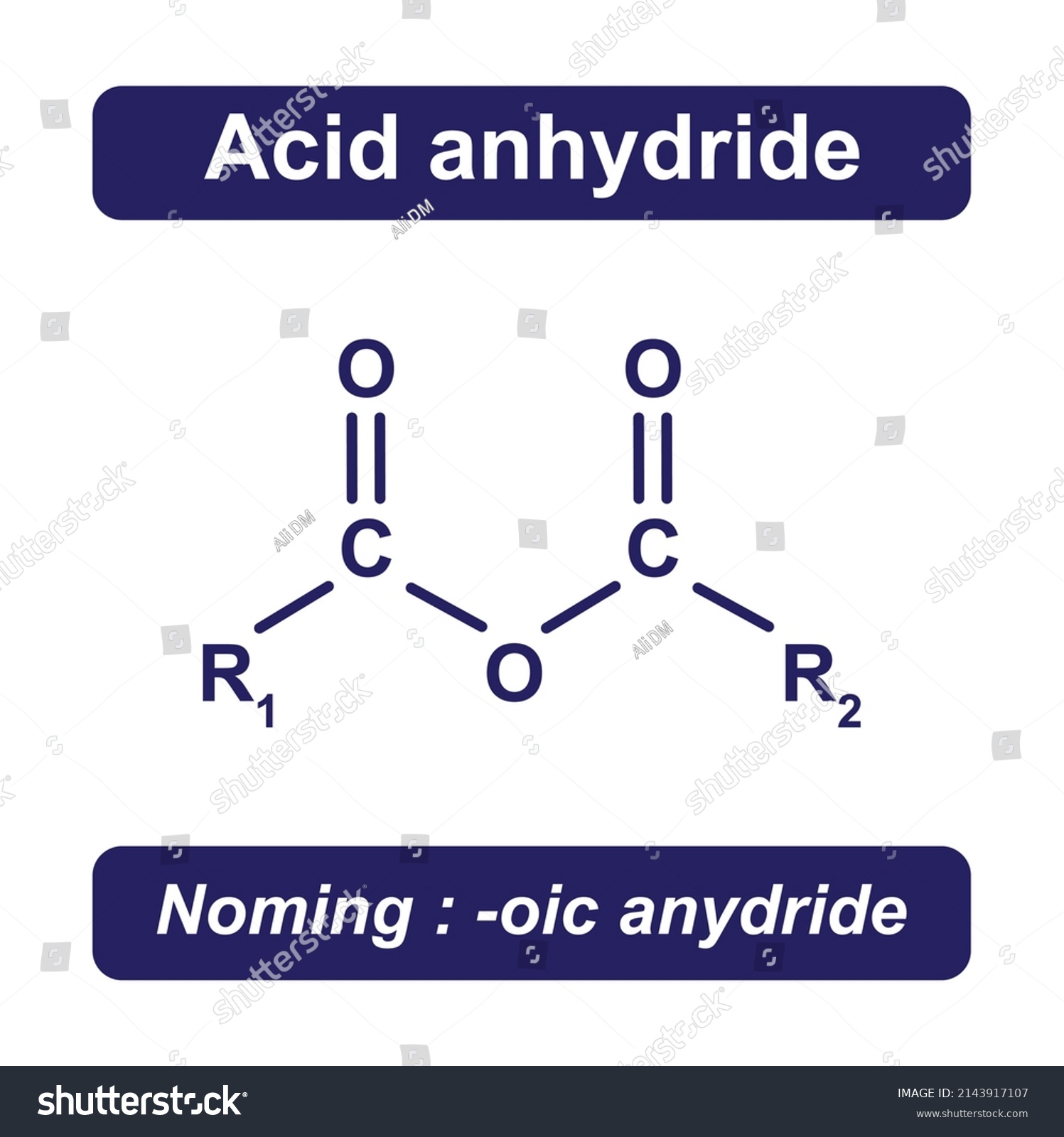 Acid Anhydride Group Chemical Structure Vector Royalty Free Stock Vector 2143917107 5133