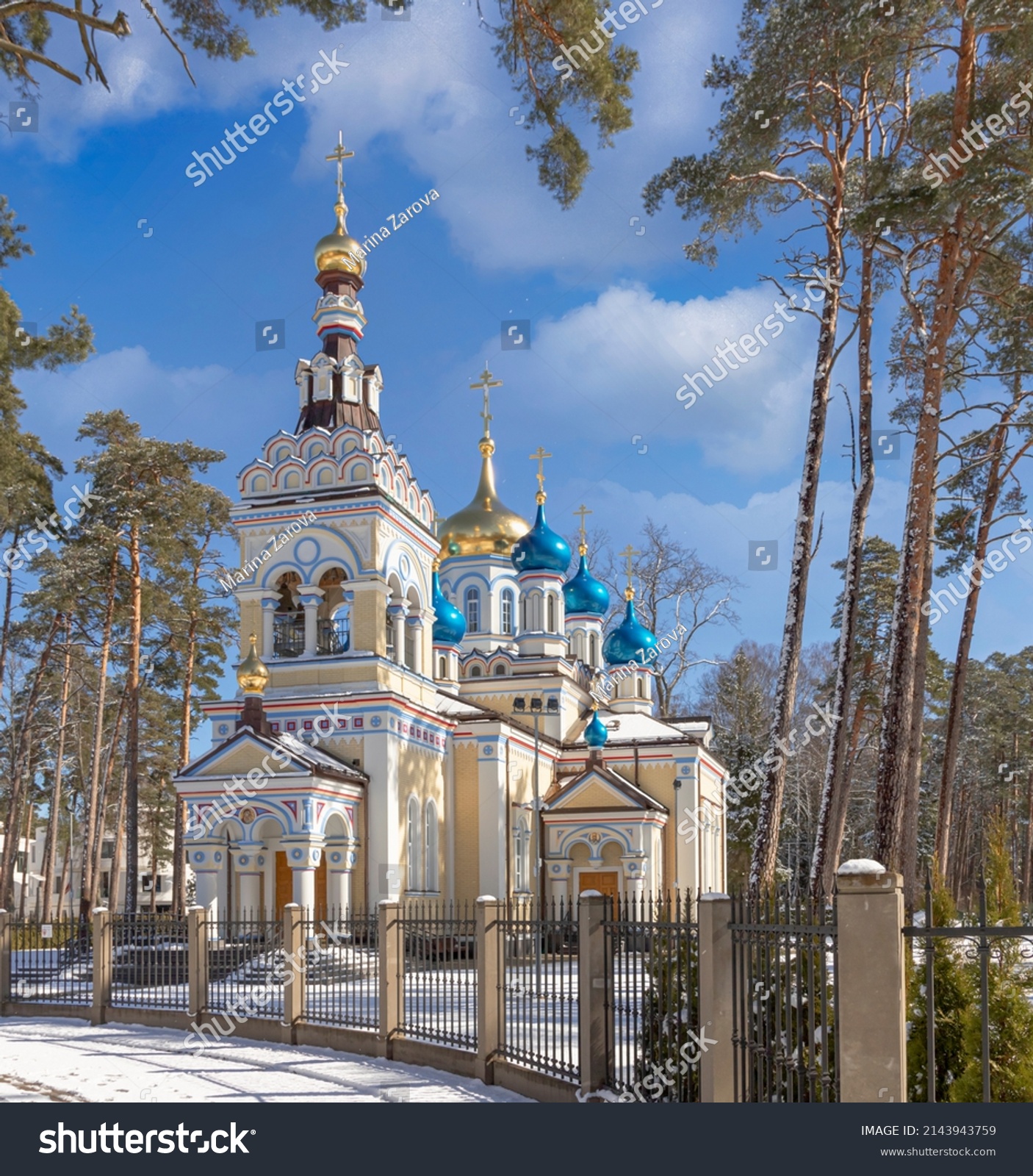 Temple of the Kazan Icon of the Mother of God at winter, Dzintari, Jurmala, Latvia #2143943759