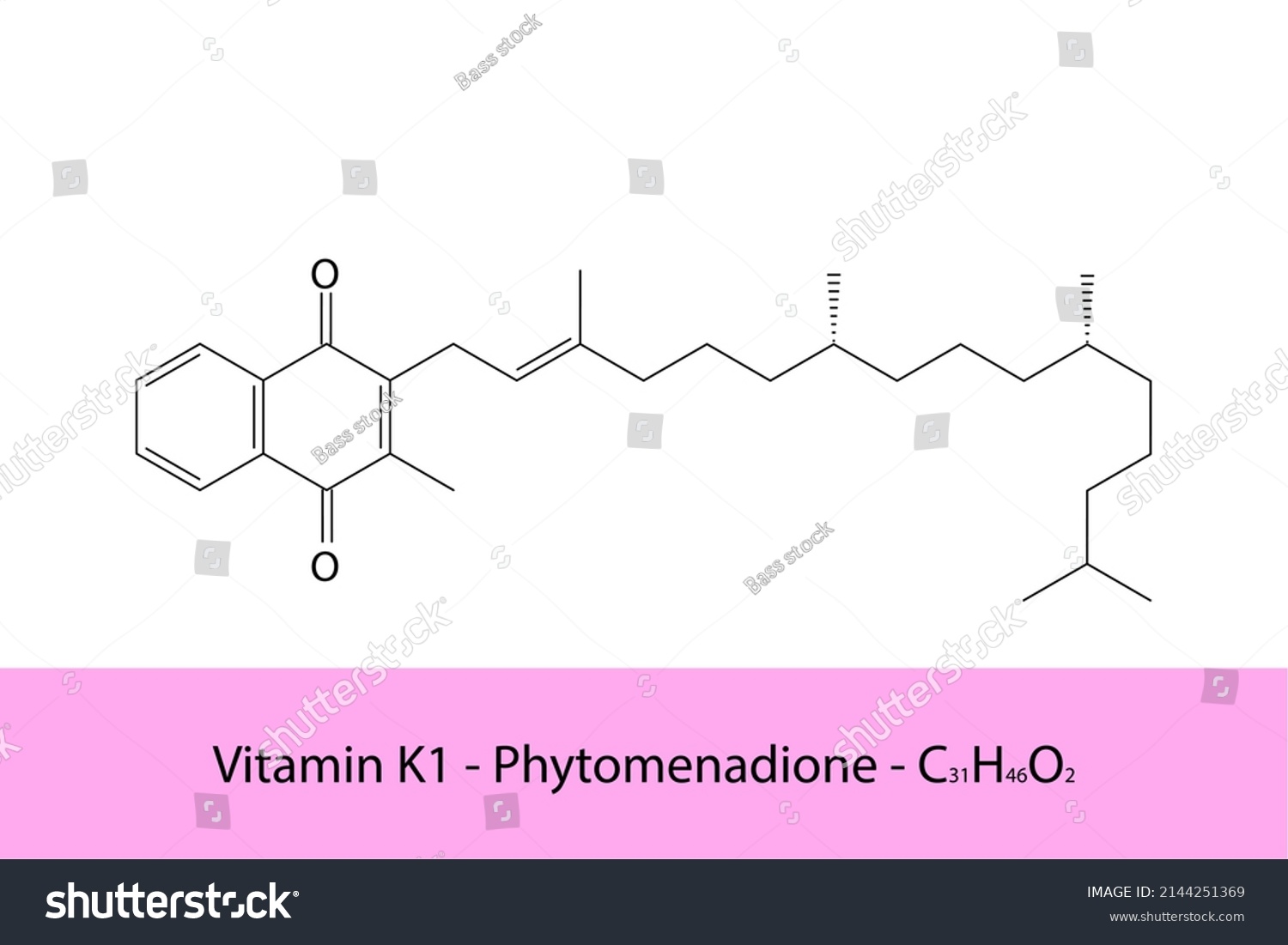 Vitamin K1 Skeletal structure and molecular - Royalty Free Stock Vector ...