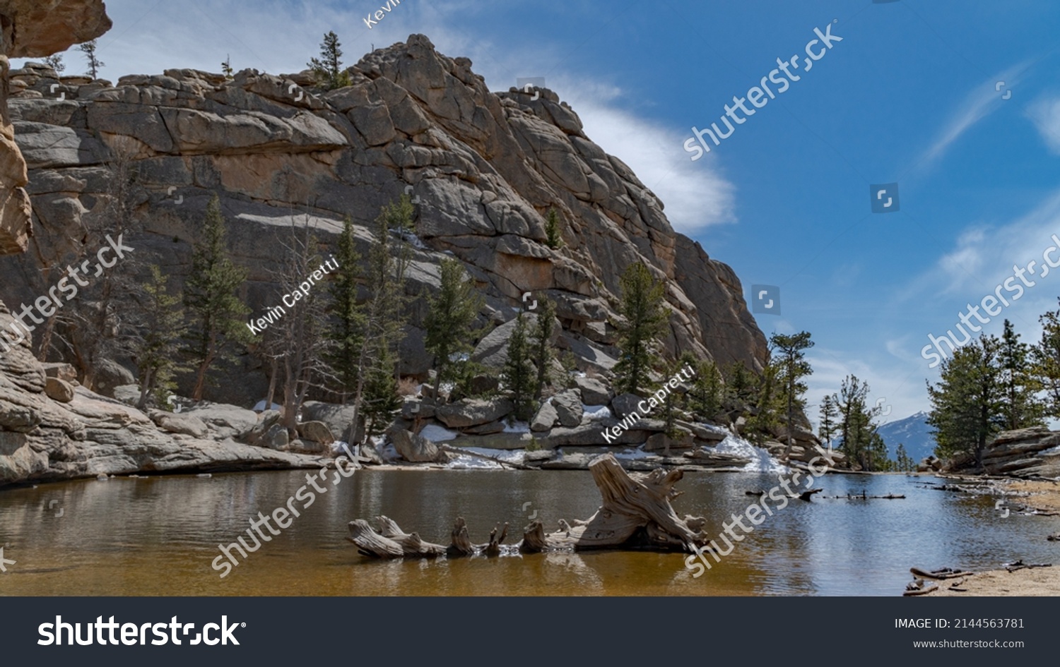 Blue skies over Gem Lake in Estes Park Colorado on a Summer Day #2144563781