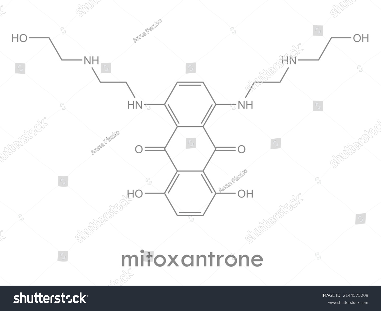 Mitoxantrone structure. Chemotherapy drug - Royalty Free Stock Vector ...